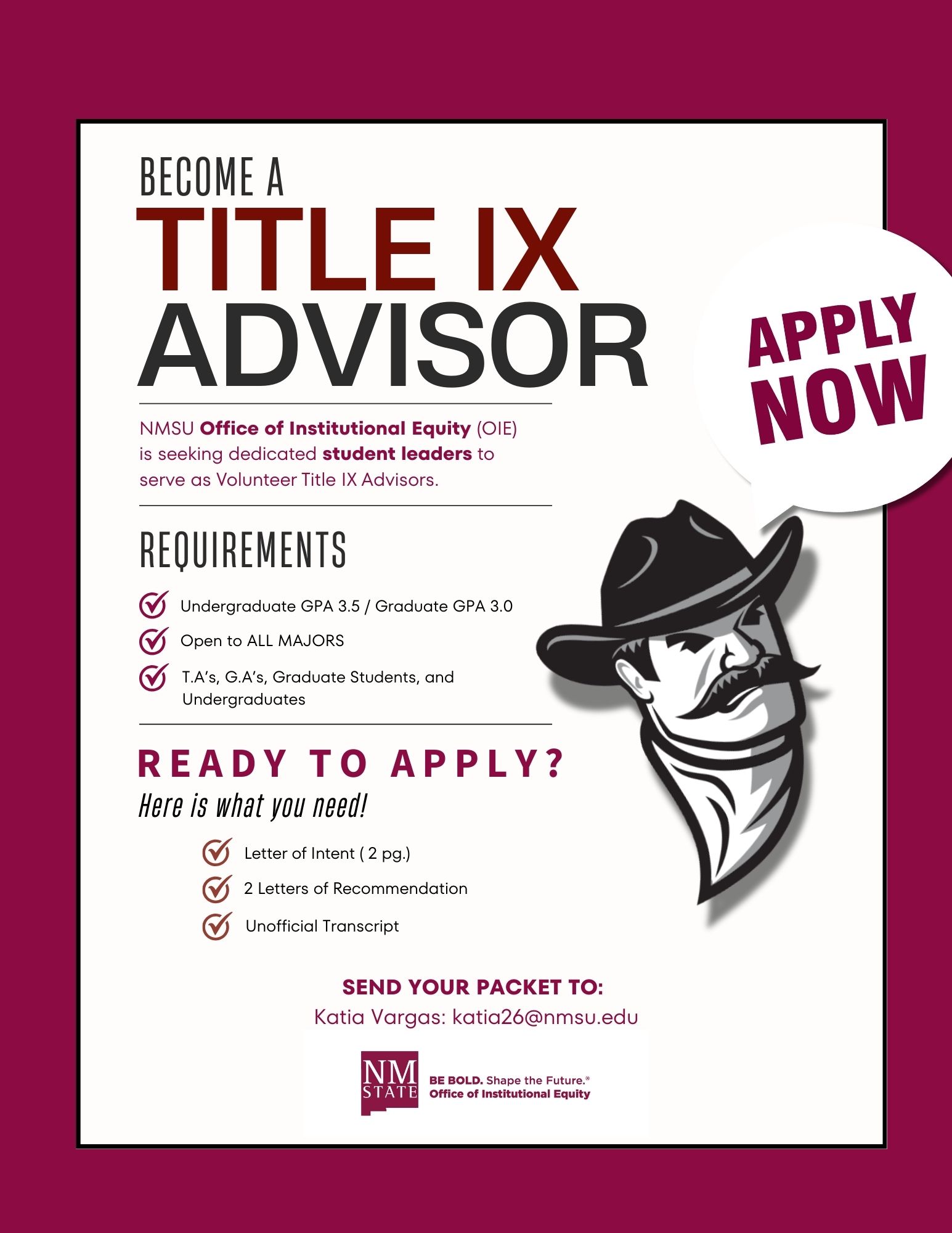 Title IX Student Advisor Flyer
